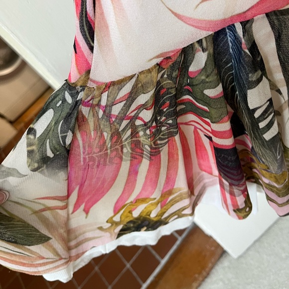 Fuzzi Jungle Print Mermaid Ruffle Sleeve Midi Dress - XS - Picture 8 of 8